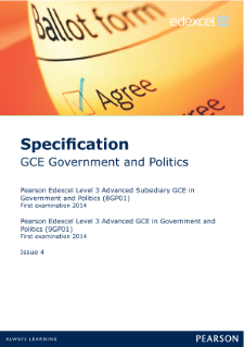 Edexcel A level Government and Politics specification